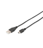 Digitus USB 2.0 connection cable, type  A - mini B (5pin) M/M, 1.0m, USB 2.0 conform, bl