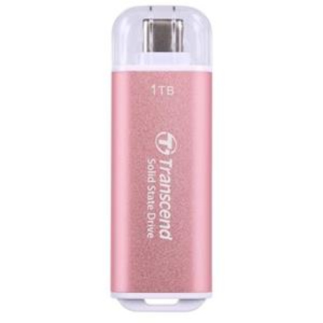 Transcend ESD300P 1TB, External SSD, USB 10Gbps, Type C, 1050MB/R, 950MB/W, růžový