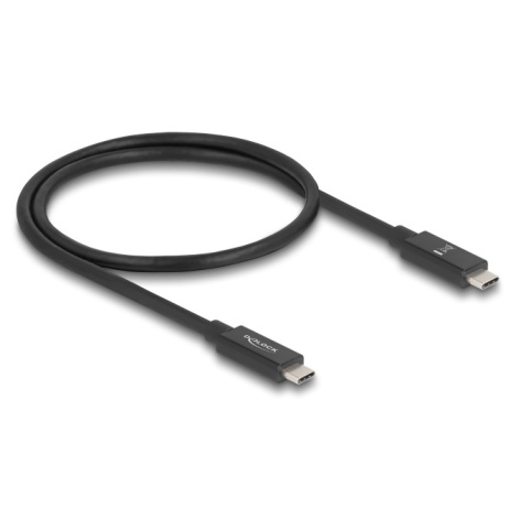Delock USB 80 Gbps kabel USB Type-C™ samec na samec 16K 60 Hz PD 3.1 240 W E-Marker koaxiál 0,5 m černá