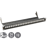 19" modulární neosazený patch panel Solarix 24 portů černý 1U SX24M-0-STP-BK-UNI