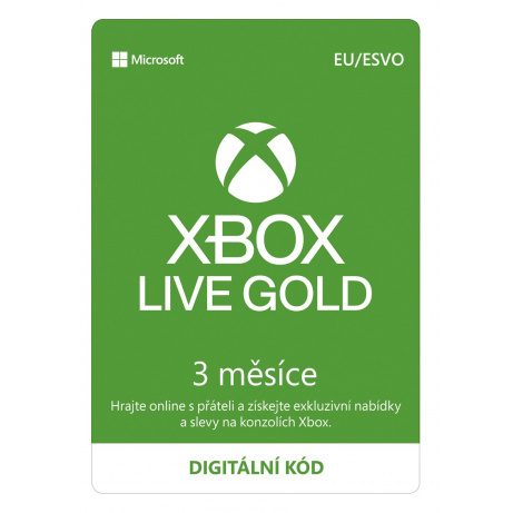 ESD XBOX - Zlaté členství Xbox Live Gold - 3 měsíce (EuroZone)