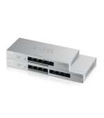 Zyxel GS1200-8HP, 8-port Desktop Gigabit Web Smart switch: 8x Gigabit metal, 4x PoE (802.3at, 30W), PoE Power budget 60W