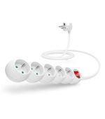 CONNECT IT prodlužovací kabel 230 V, 5 zásuvek, 2 m, s vypínačem (bílý)