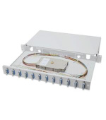 Digitus Fiber Optic Sliding Splice Box, 1U, Equipped 12x SC duplex, incl. M 25 Screw, Splice Cassette Color Pigtails OS2, Adapter