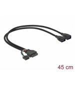 Delock kabel USB 3.0 pin konektor samice + USB 2.0 pin konektor samice > 2 x USB 3.0 A samice 45 cm