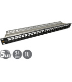 19" modulární neosazený patch panel Solarix 24 portů 1U SX24M-0-STP-BK-UNI-N