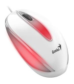 Genius DX-Mini / Myš, drátová, optická, 1000DPI, 3 tlačítka, USB, RGB LED, bílá