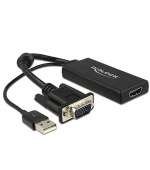 Delock adaptér VGA na HDMI s audio černý