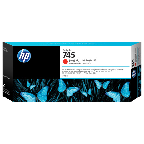 HP 745 inkoustová náplň chrom. červená, F9K06A