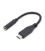 Digitus Kabelový audio adaptér USB typu C, typ C - 3,5 mm M/F, 0,2 m, zvukový vstup / výstup, verze 3.1, CE, bl