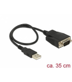 Delock Adaptér USB 2.0 Typ-A samec > 1 x Serial RS-232 DB9 samec se šrouby a maticemi ESD ochrana