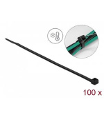 Delock Kabelový úvazek, odolný proti chladu, D 300 x Š 4,8 mm, černý, 100 ks
