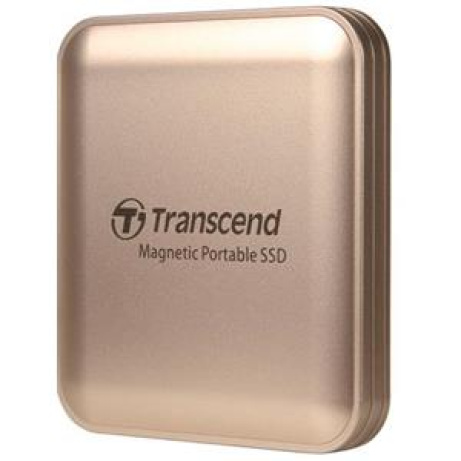 Transcend ESD420C 1TB, USB 20Gbps Type C, Externí odolný SSD disk (3D NAND flash), 2000MB/R, 2000MB/W, Magsafe, zlatý