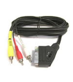 PremiumCord Kabel SCART - 3xCINCH M/M 1.5m in/out přepínač