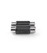 Nedis CAGB24952BK - Stereofonní audioadaptér | 2x RCA Zásuvka - 2x RCA Zásuvka | Černá barva