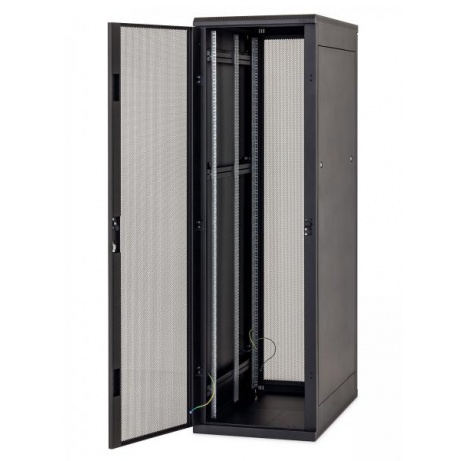Stojanový rozvaděč 19" 42U (š)800x(h)1000, přední a zadní dveře 80% síto, RAL9005 černý