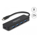 Delock Rozbočovač USB Type-C™, 4 porty, USB 3.2 Gen 1 a s Power Delivery, 85 W