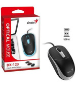 Genius DX-123 Myš, drátová, optická, 1200DPI, 3 tlačítka, USB, černo-šedá