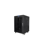LANBERG Volně stojící skříň 19", 15U/600x600, (v rozloženém stavu), skleněné dveře, LCD, černá (RAL9004)