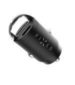 Autonabíječka FIXED s USB-C a USB-A výstupem v mini provedení, podpora PD a QC 3.0, 30W, černá