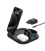 Belkin BOOST CHARGE™ Qi2 15W 3v1 Magnetický nabíjecí stojan, skládací, černá