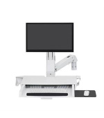 ERGOTRON StyleView® Sit-Stand Combo Arm s prac. plochou,nástěnný držák do lišty LCD, klávesnice+ myš,sklopný,bílý