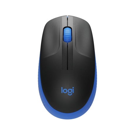 Logitech M190/Kancelářská/Optická/1 000 DPI/Bezdrátová USB/Černá-modrá