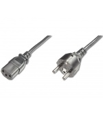 PremiumCord Kabel síťový 230V k počítači 2m , přímý konektor do zásuvky