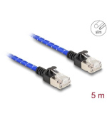Delock Síťový kabel RJ45 s opleteným pláštěm, Cat. 6A, U/FTP Slim, 5 m, modrý
