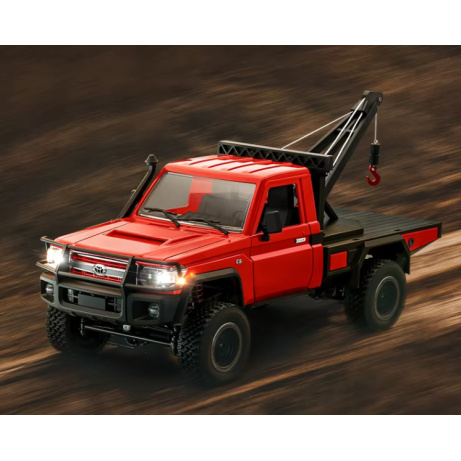 RC auto Land Cruiser TOYOTA s navijákem - červená + náhradní akumulátor