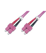 DIGITUS Fiber Optic Patch Cord, SC to SC, Multimode OM4 - 50/125 µ, Duplex, color RAL4003 Length 2m