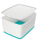 LEITZ Úložný box s víkem  MyBox, velikost L, bílá/ledově modrá