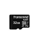 Transcend 32GB microSDHC420T UHS-I U1 (Class 10) V10 A1 3K P/E paměťová karta, 95MB/s R, 70MB/s W, černá, tray balení