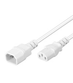 PremiumCord Prodlužovací kabel síť 230V, C13-C14, bílý 1m