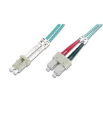 DIGITUS Fiber Optic Patch Cord, LC to SC, Multimode 50/125 µ, Duplex Length 1m, Class OM3