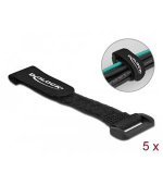 Delock Kabelový úvazek na suchý zip, se smyčkou, D 150 x Š 20 mm, černý, 5 ks