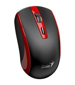 Genius ECO-8150 Myš, bezdrátová, optická, 1200DPI, 4 tlačítka, Copilot, 2,4GHz, USB-A dongle, USB-C nabíjení, černo-červená