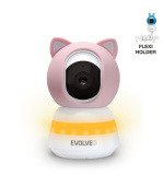 EVOLVEO Baby Monitor LUX- Chytrá 360° videochůvička s nočním viděním, detekcí pláče a pohybu, růžová