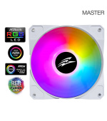 EVOLVEO 12FSW, ventilátor, 120mm, 4pin molex, ARGB, slave, bílý