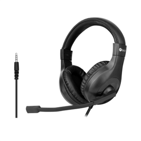 Sluchátka k PC C-TECH MHS-05, 3,5mm jack, černá