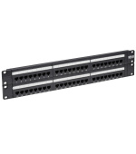 Patch panel pro montáž do racku 2U, 48x Cat6/Cat5 568B, RJ45 Ethernet