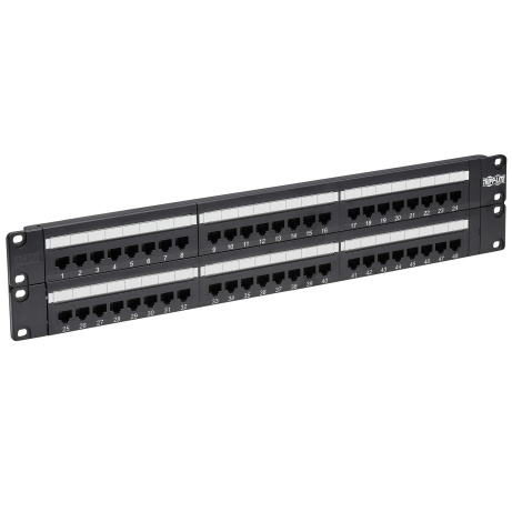 Patch panel pro montáž do racku 2U, 48x Cat6/Cat5 568B, RJ45 Ethernet