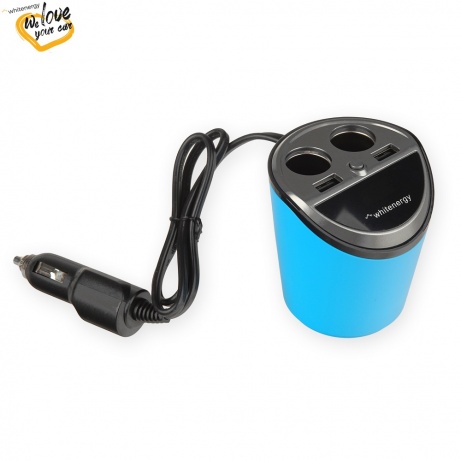WE auto adaptér CUP 2x USB, 2x CS 5V 9.6A