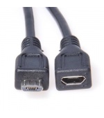 PremiumCord Kabel prodlužovací micro USB 2.0 M-F, černý 2m