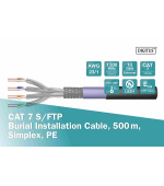 Digitus Cat.7 S/FTP instalační kabel, pro instalaci do země, 500 m, simplexní, PE