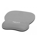 Delock Ergonomická podložka pod myš s opěrkou zápěstí šedá 245 x 206 mm