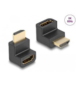 Delock High Speed HDMI with Ethernet Adapter Stecker zu Buchse gewinkelt 8K 60 Hz schwarz