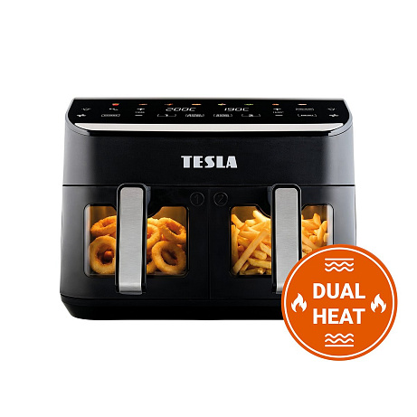 TESLA AirCook DualHeat QD464 XXL - multifunkční duální digitální horkovzdušná fritéza