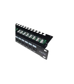 DATACOM Patch panel 19" UTP 24 port CAT6 LSA 1U BK (3x8p)hor.zářez