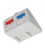 Modul French style Solarix 45x45mm pro 2 keystony úhlový bílý